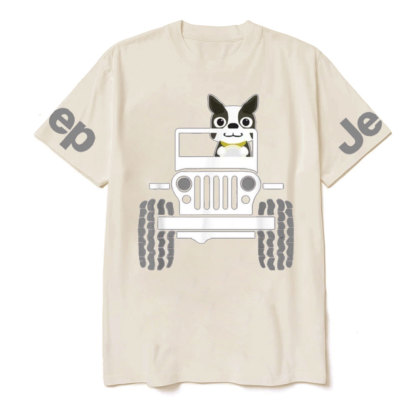 Funny Boston Terrier Dog Jp Dad Dog Jp Mom T-Shirt