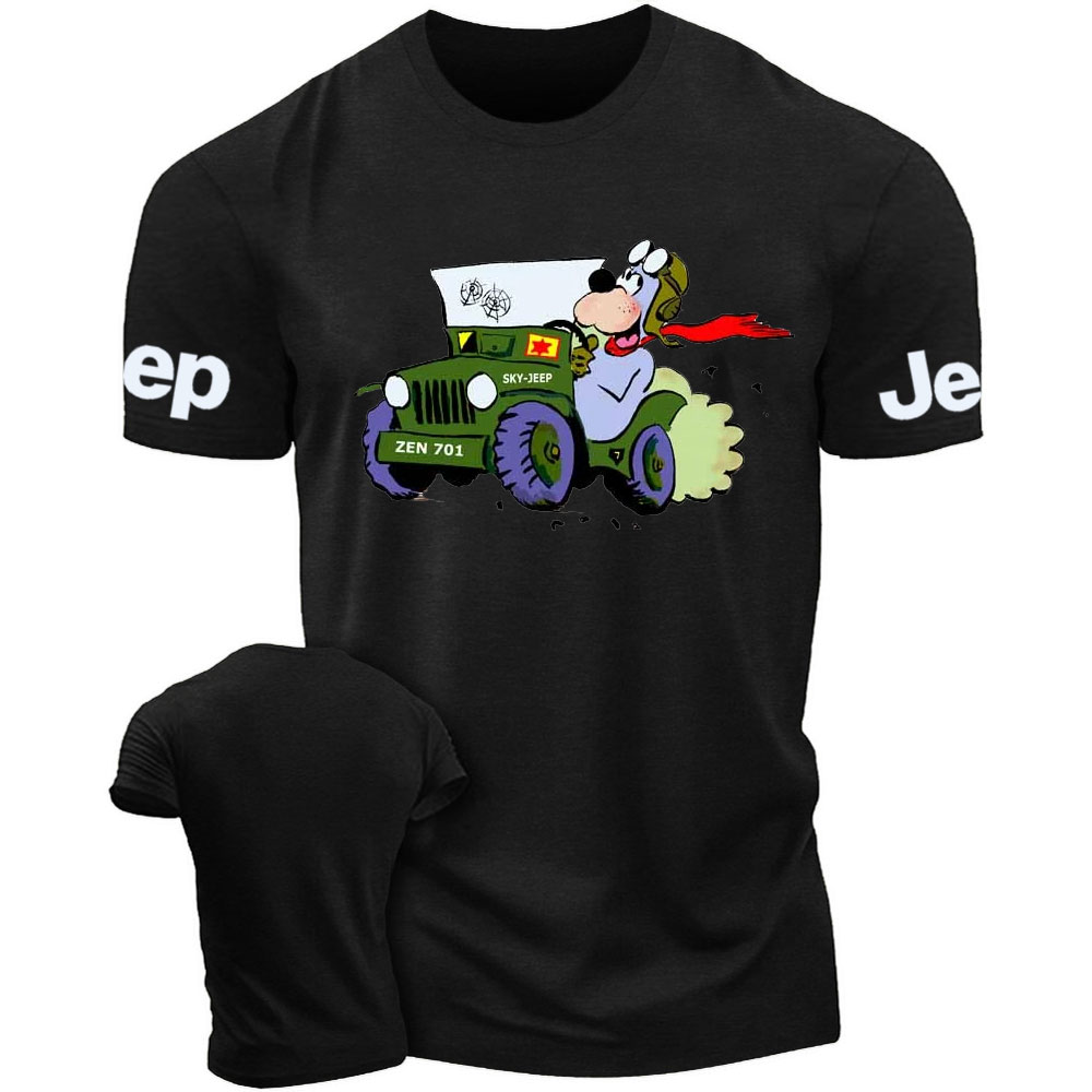 Cartoon Dog Driving Sky Jp T-Shirt