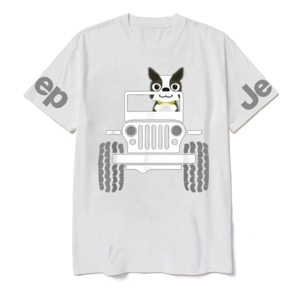 Funny Boston Terrier Dog Jp Dad Dog Jp Mom T-Shirt