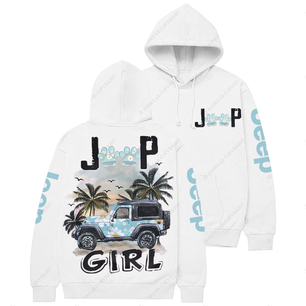 Jp Dog Paws Beach Girl Casual Hoodie