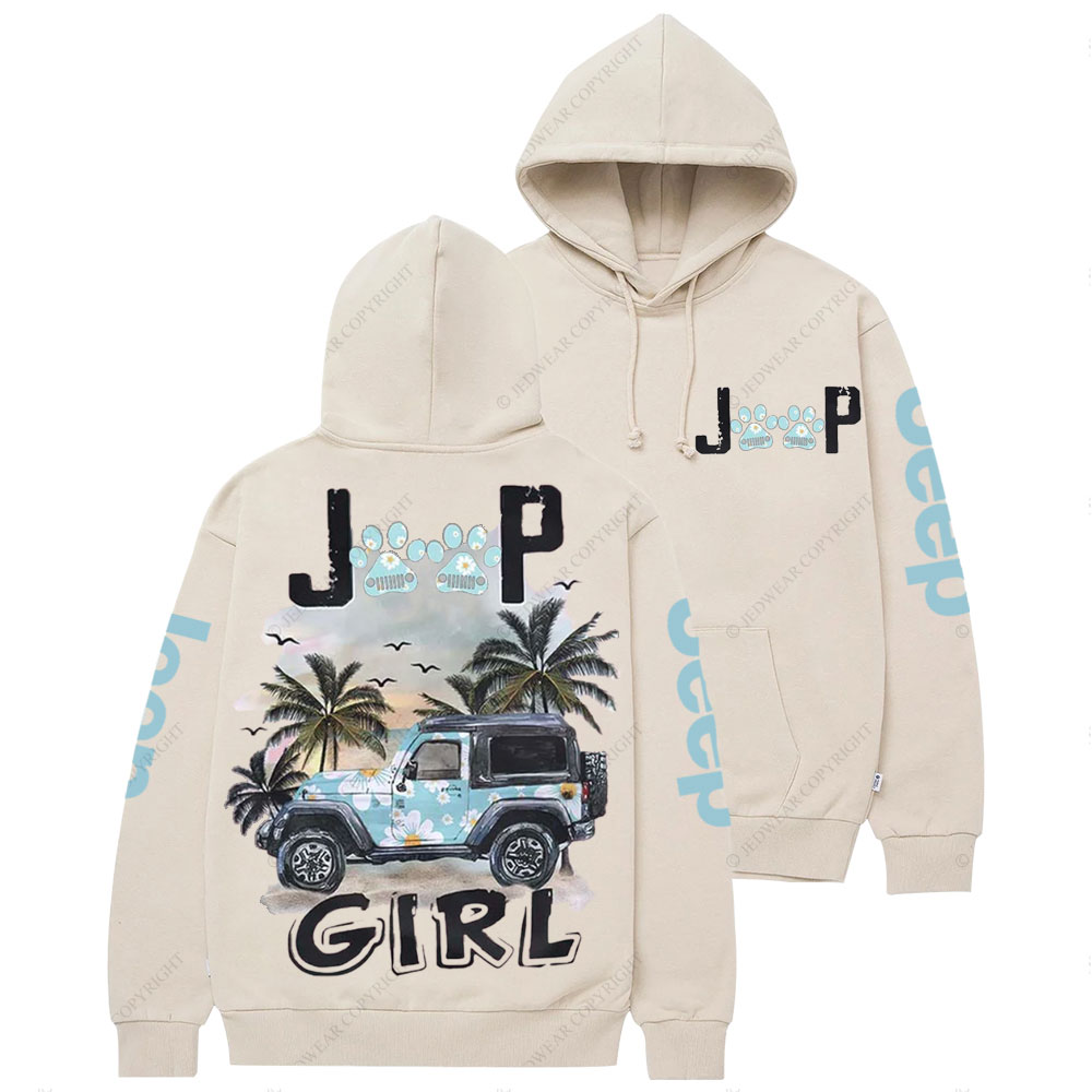 Jp Dog Paws Beach Girl Casual Hoodie