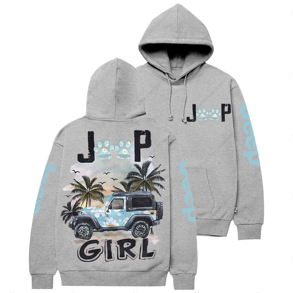 Jp Dog Paws Beach Girl Casual Hoodie
