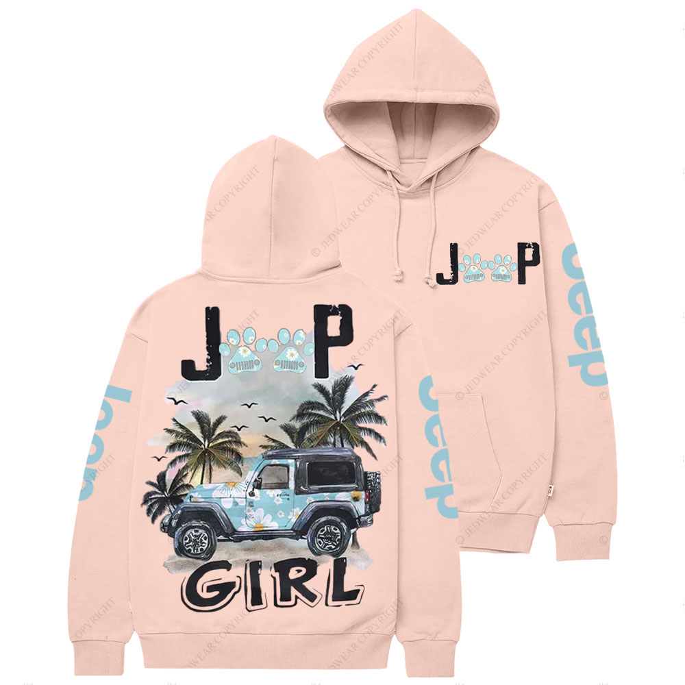 Jp Dog Paws Beach Girl Casual Hoodie