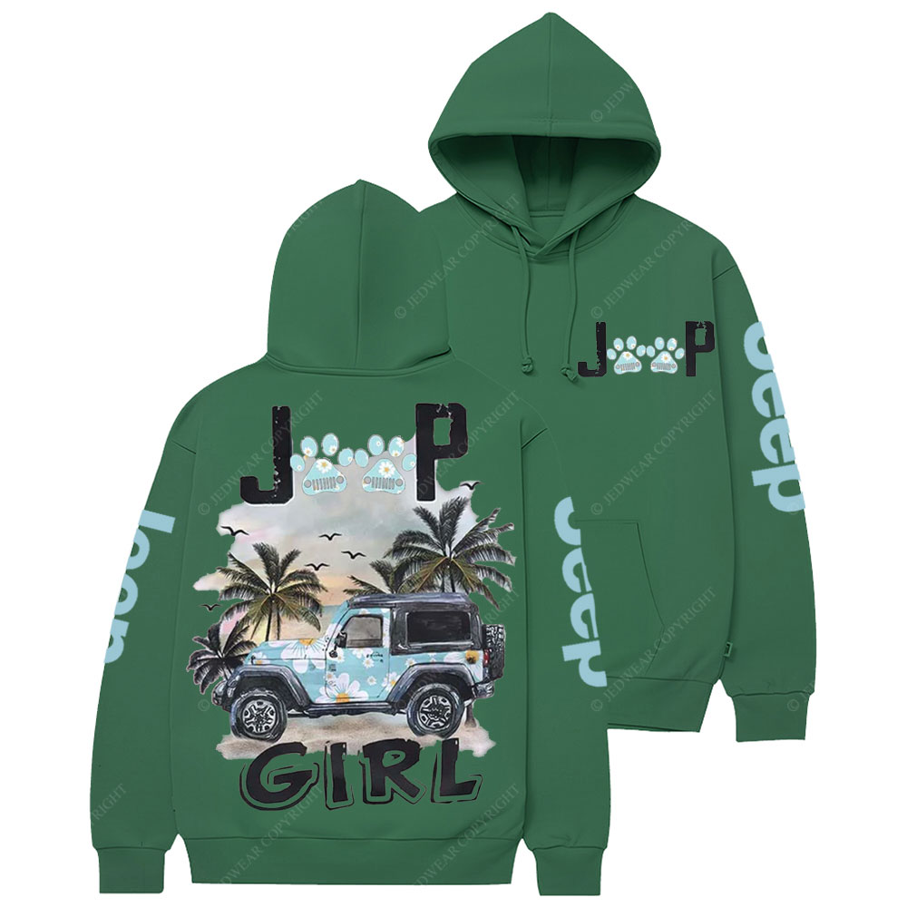 Jp Dog Paws Beach Girl Casual Hoodie