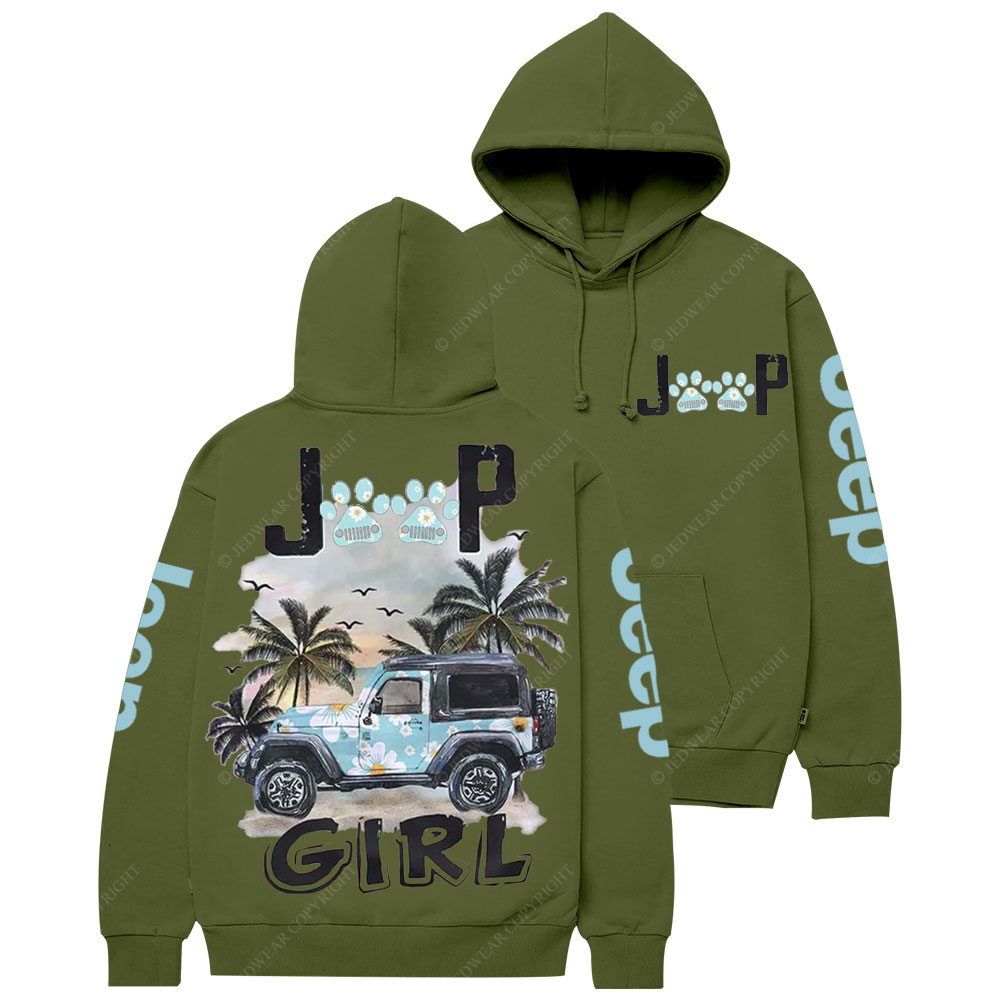 Jp Dog Paws Beach Girl Casual Hoodie