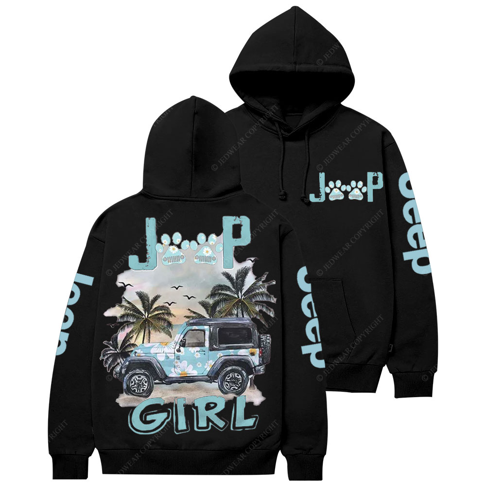 Jp Dog Paws Beach Girl Casual Hoodie