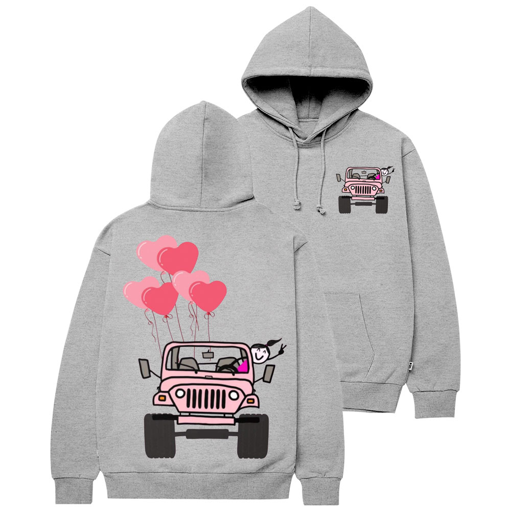 Pink Jp Girl Happiness Casual Hoodie