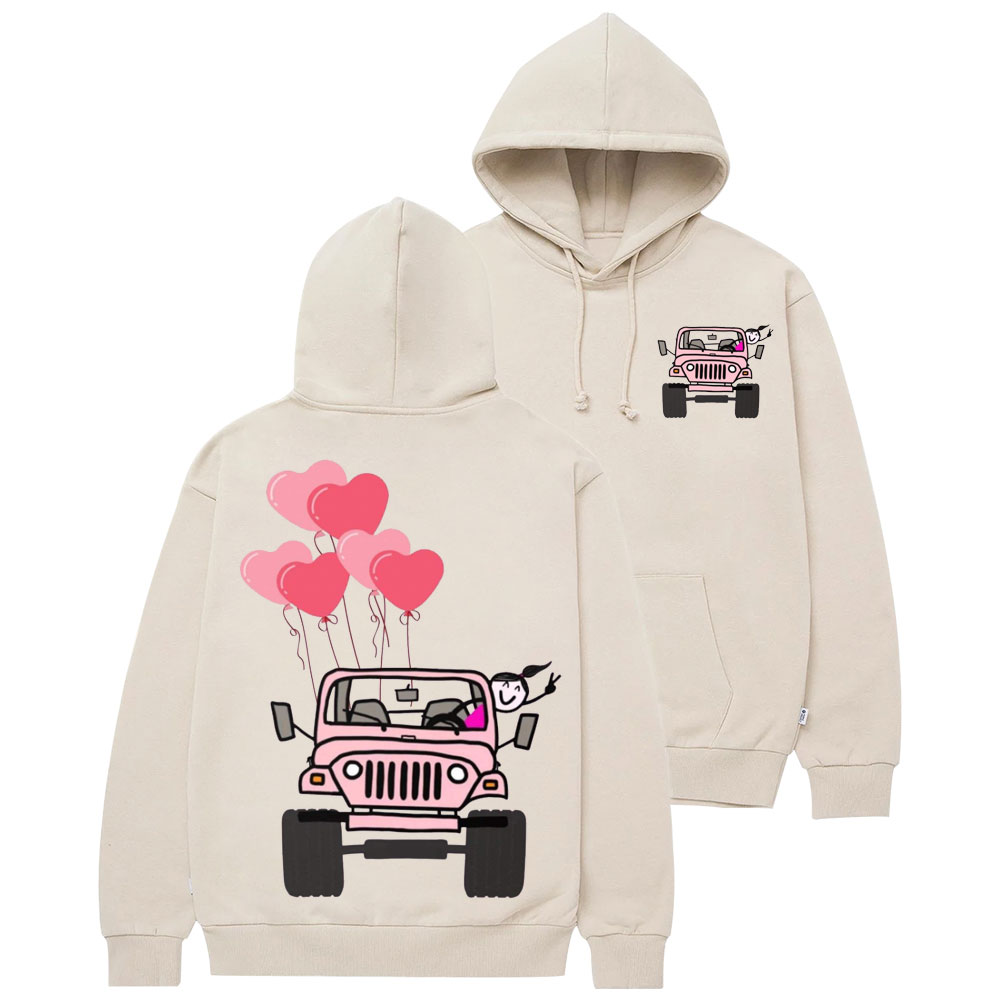 Pink Jp Girl Happiness Casual Hoodie