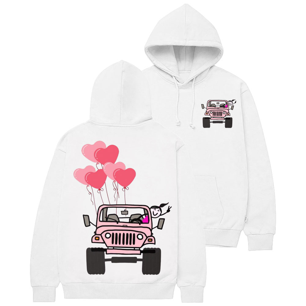 Pink Jp Girl Happiness Casual Hoodie