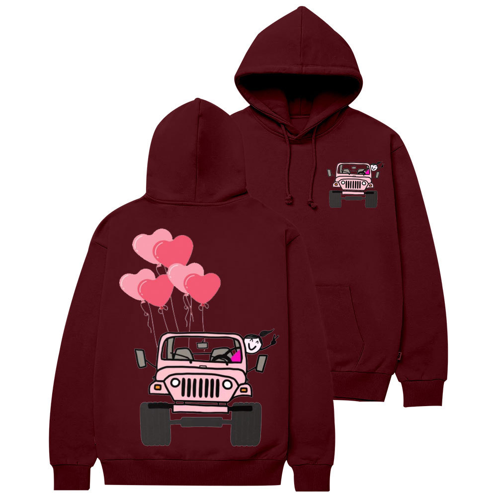 Pink Jp Girl Happiness Casual Hoodie