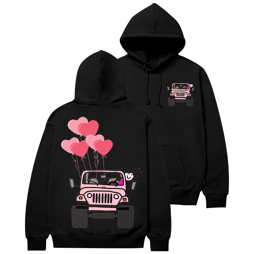 Pink Jp Girl Happiness Casual Hoodie
