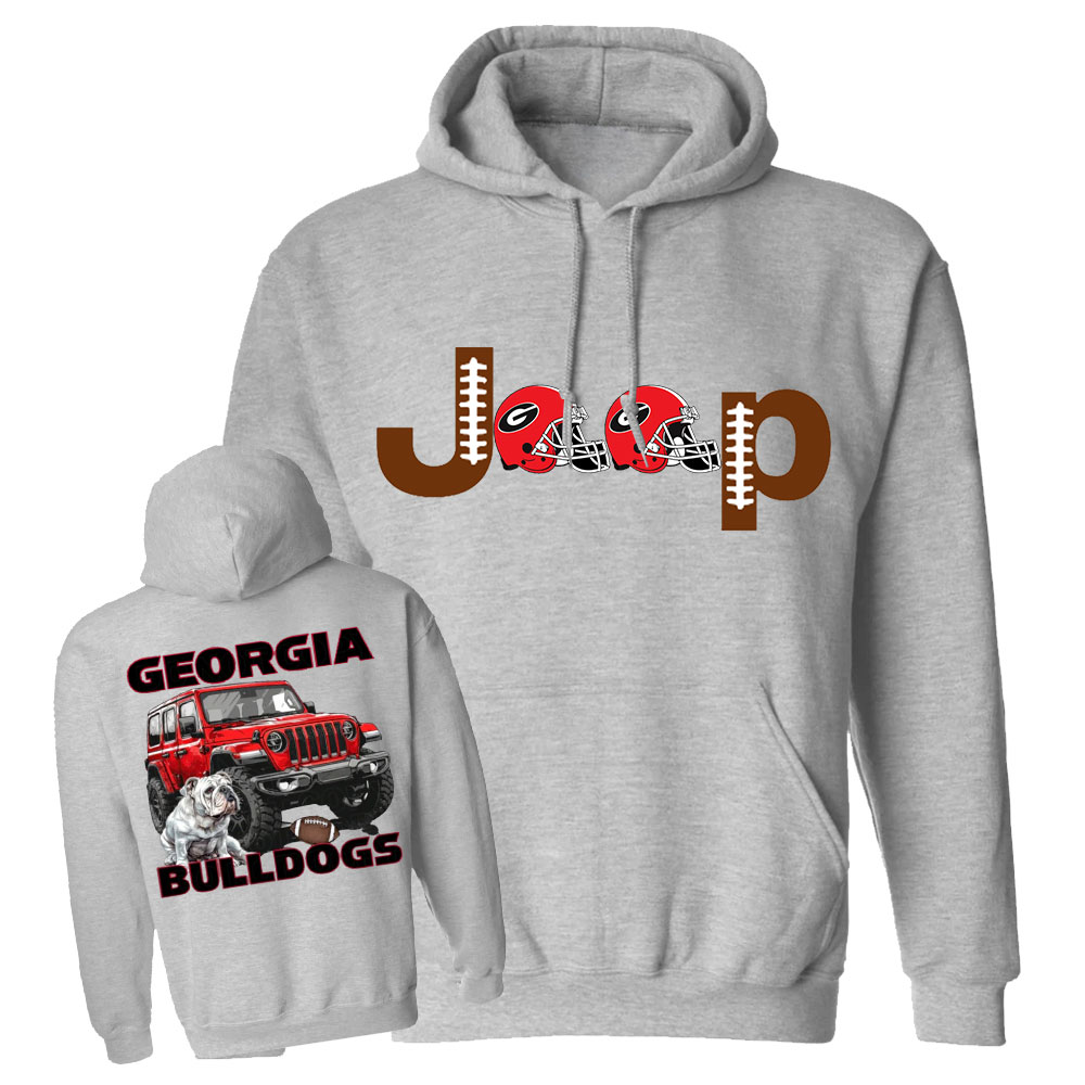 Georgia Jp Bulldog Red Helemet Jp Oversized Hoodie