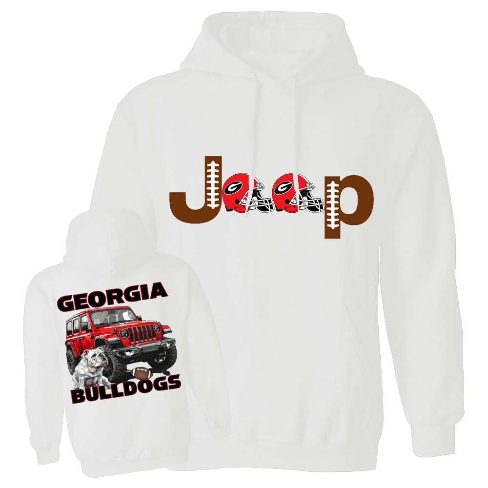 Georgia Jp Bulldog Red Helemet Jp Oversized Hoodie