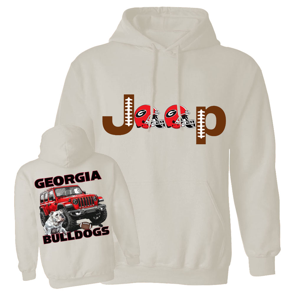 Georgia Jp Bulldog Red Helemet Jp Oversized Hoodie