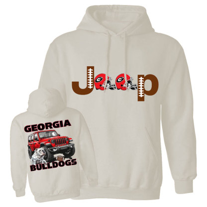 Georgia Jp Bulldog Red Helemet Jp Oversized Hoodie