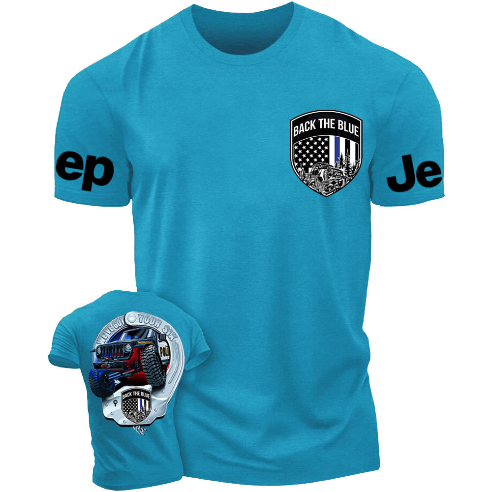 We've Got Your Six, Police Back the Blue Handcuff Double Printed T-Shirt