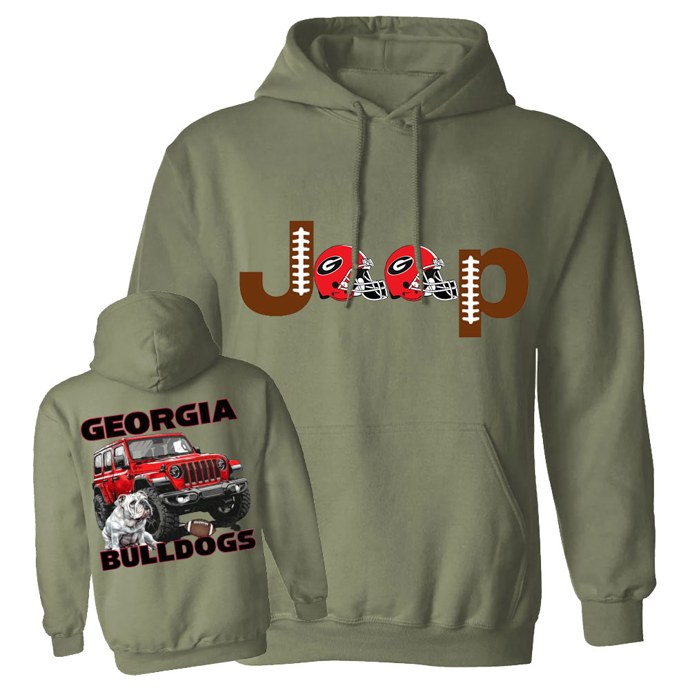 Georgia Jp Bulldog Red Helemet Jp Oversized Hoodie