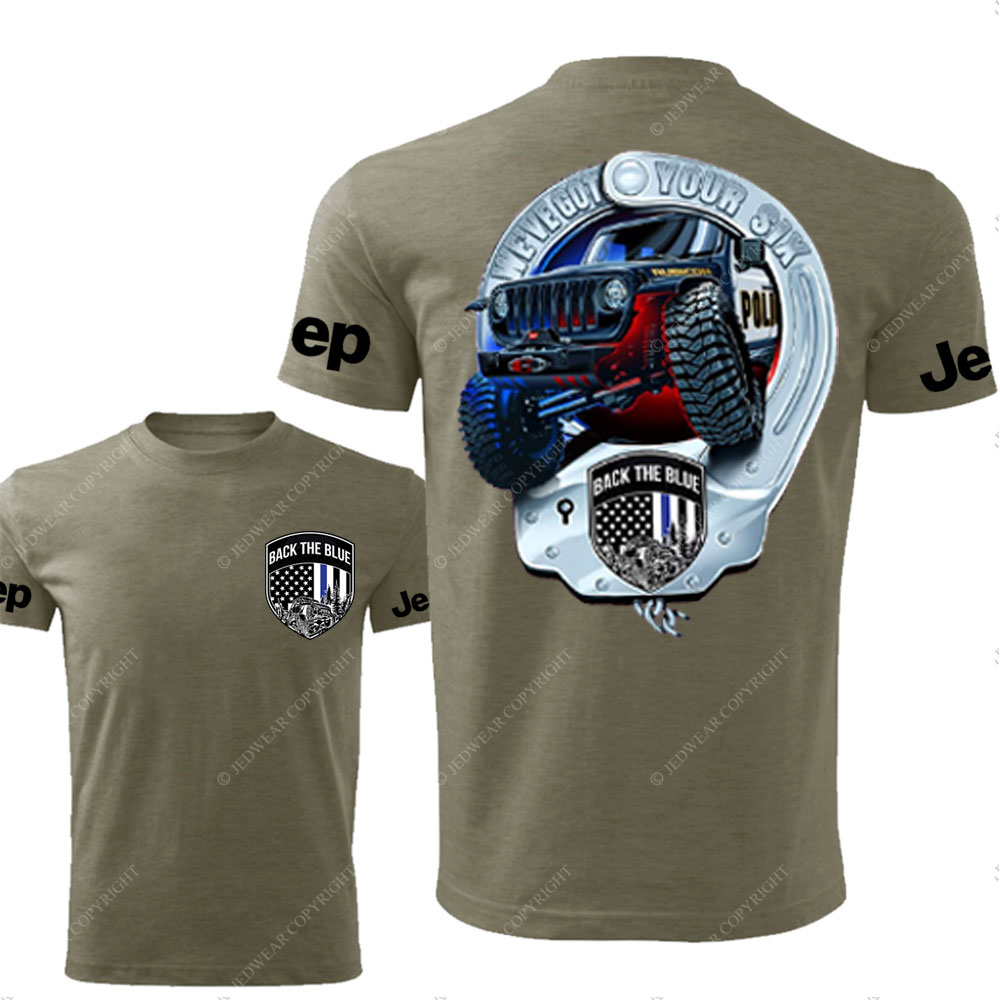 We've Got Your Six, Police Back the Blue Handcuff Double Printed T-Shirt