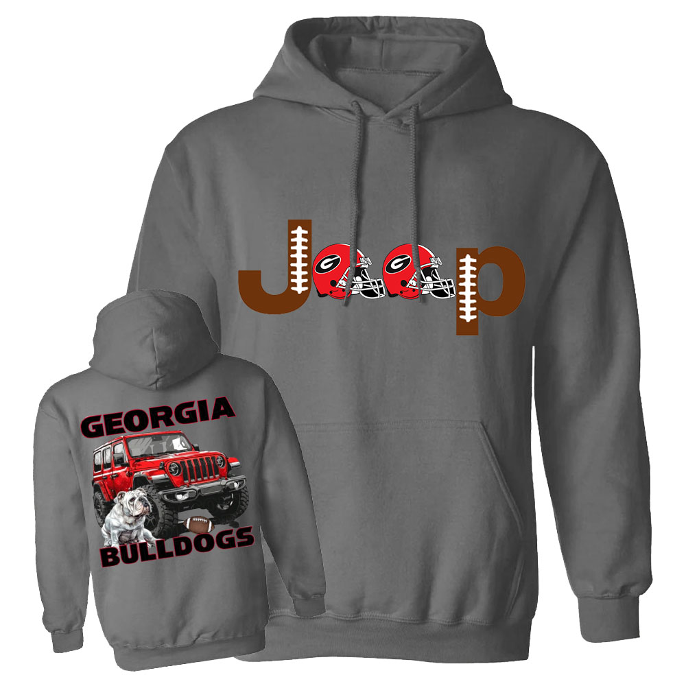 Georgia Jp Bulldog Red Helemet Jp Oversized Hoodie