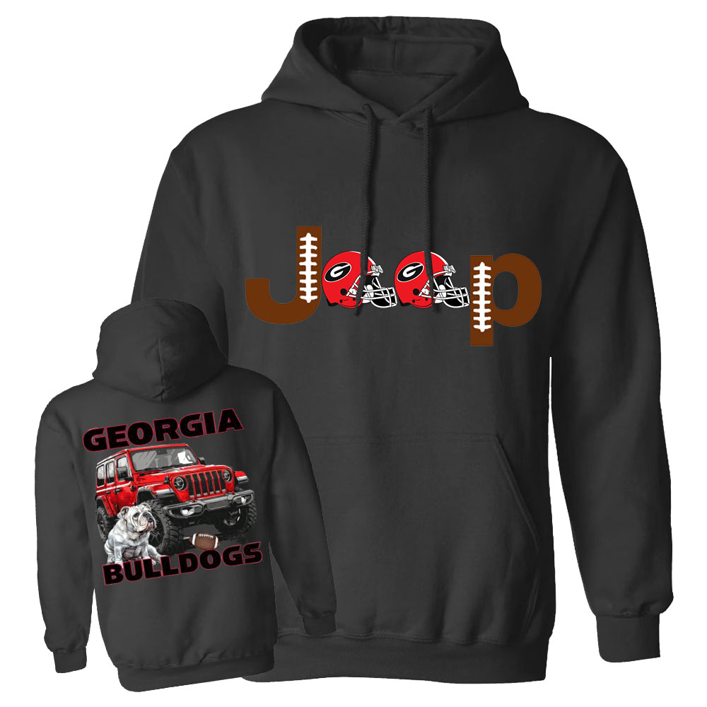 Georgia Jp Bulldog Red Helemet Jp Oversized Hoodie