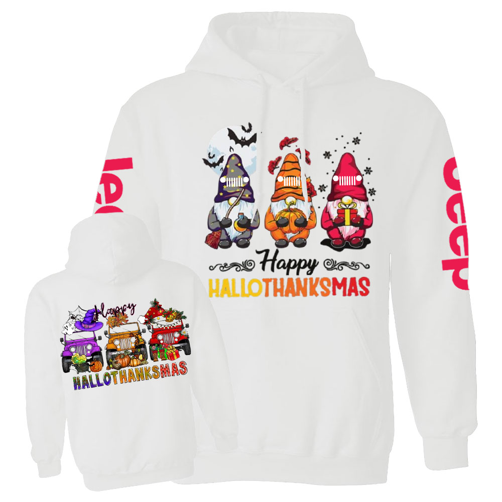 Happy Hallothanksmas Gnomes Drive Jp Casual Hoodie