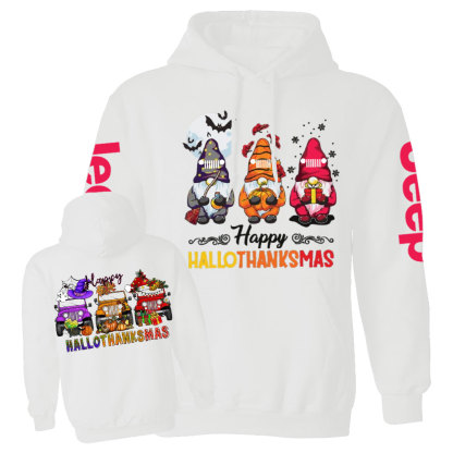 Happy Hallothanksmas Gnomes Drive Jp Casual Hoodie