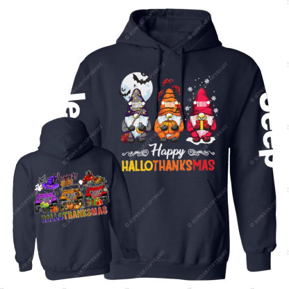 Happy Hallothanksmas Gnomes Drive Jp Casual Hoodie