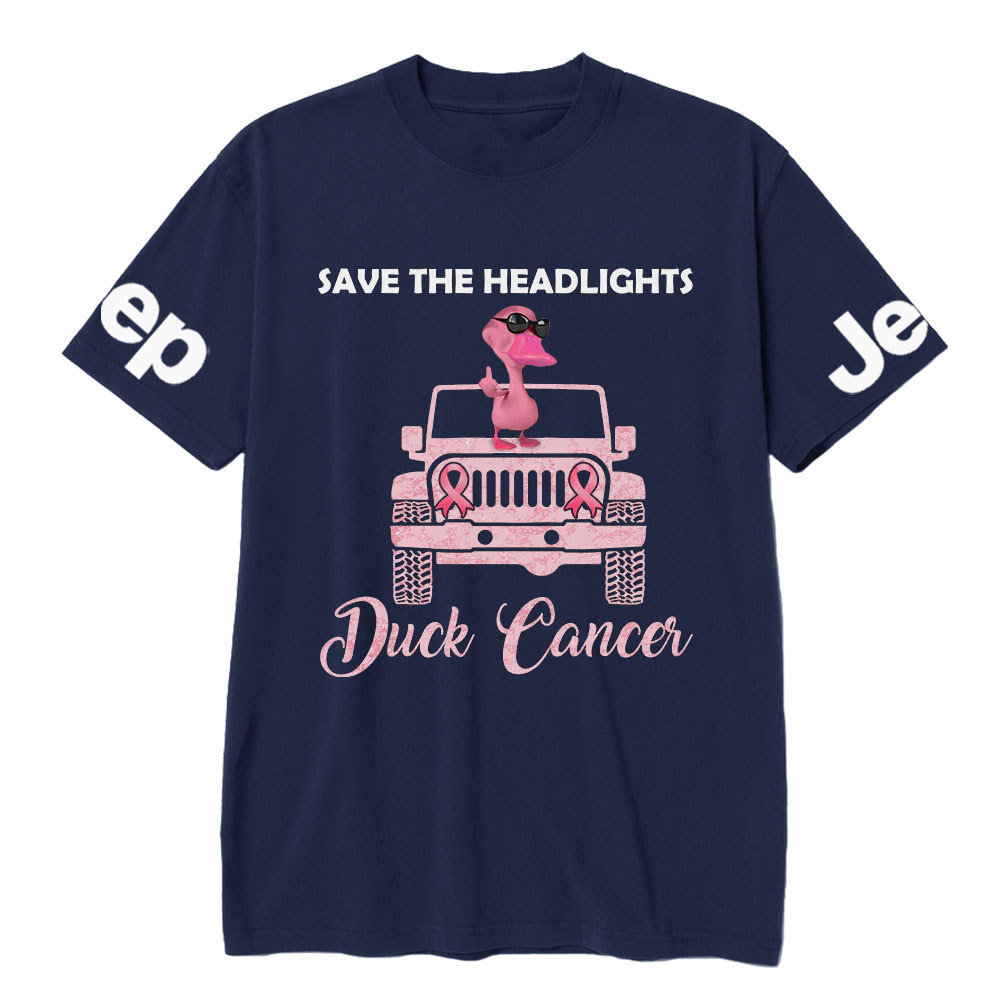 Save The Headlights Jp Pink Duck Wearing Sunglasses for Breast Cancer Fighters T-Shirt