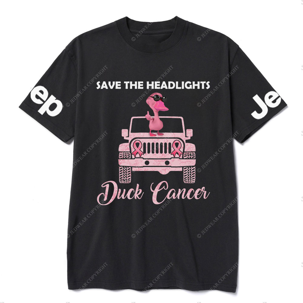 Save The Headlights Jp Pink Duck Wearing Sunglasses for Breast Cancer Fighters T-Shirt