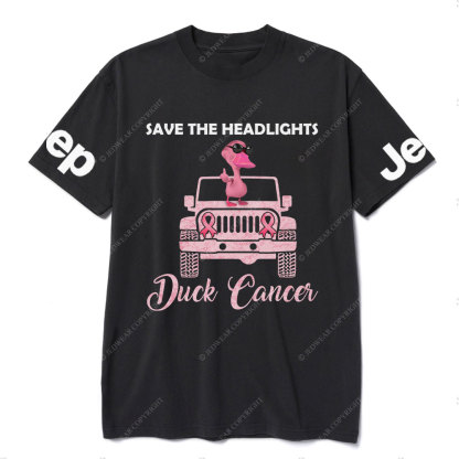 Save The Headlights Jp Pink Duck Wearing Sunglasses for Breast Cancer Fighters T-Shirt