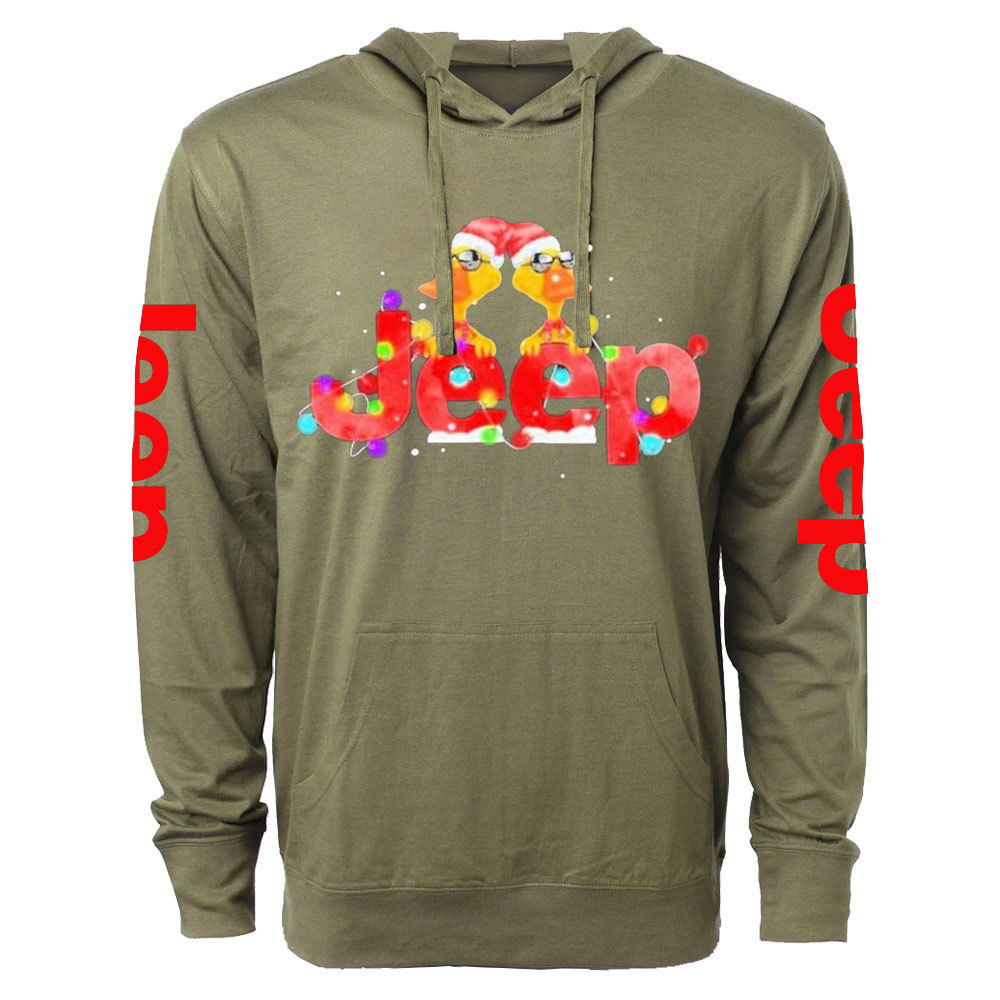 Duck Hat Santa Jp Light Merry Christmas Oversized Lightweight Hoodie