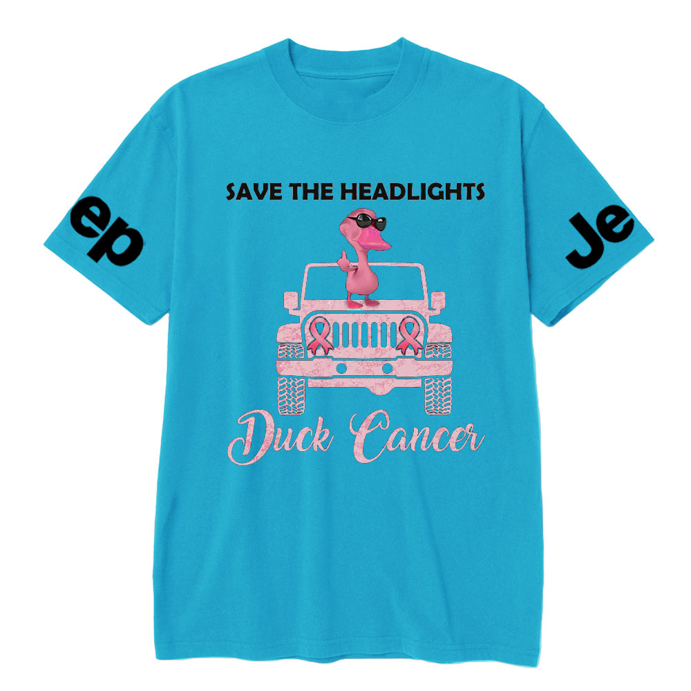 Save The Headlights Jp Pink Duck Wearing Sunglasses for Breast Cancer Fighters T-Shirt