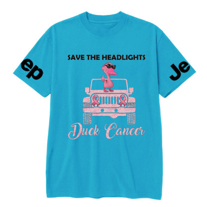Save The Headlights Jp Pink Duck Wearing Sunglasses for Breast Cancer Fighters T-Shirt