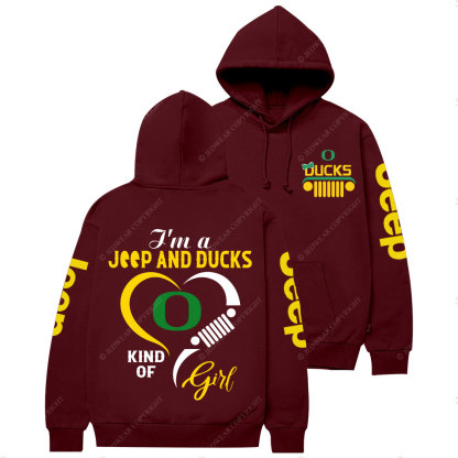Oregon Ducks Football Team Heart Jp Girl Casual Hoodie