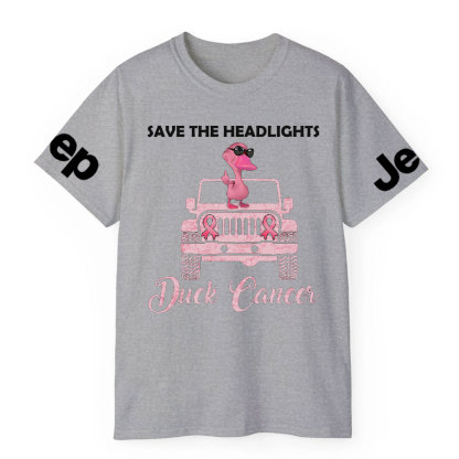 Save The Headlights Jp Pink Duck Wearing Sunglasses for Breast Cancer Fighters T-Shirt