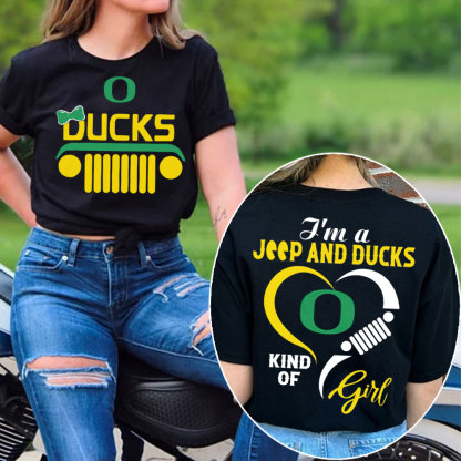 Oregon Ducks Football Team Heart Jp Girl T-Shirt