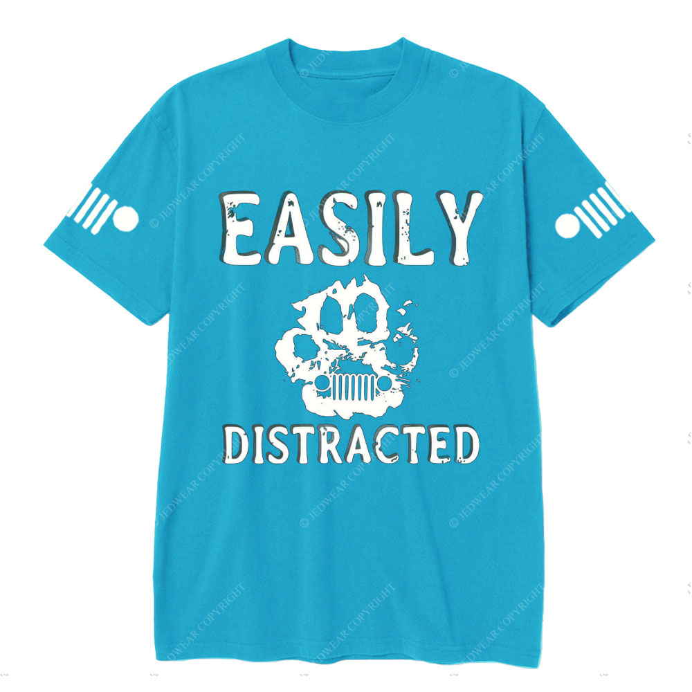 Easily Distracted Jp Paw Pet Lover T-Shirt
