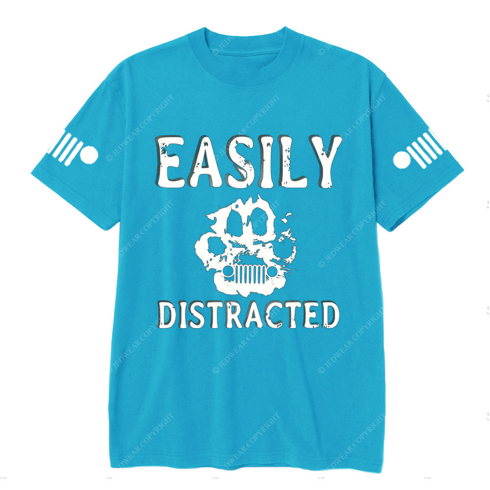 Easily Distracted Jp Paw Pet Lover T-Shirt
