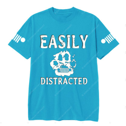 Easily Distracted Jp Paw Pet Lover T-Shirt