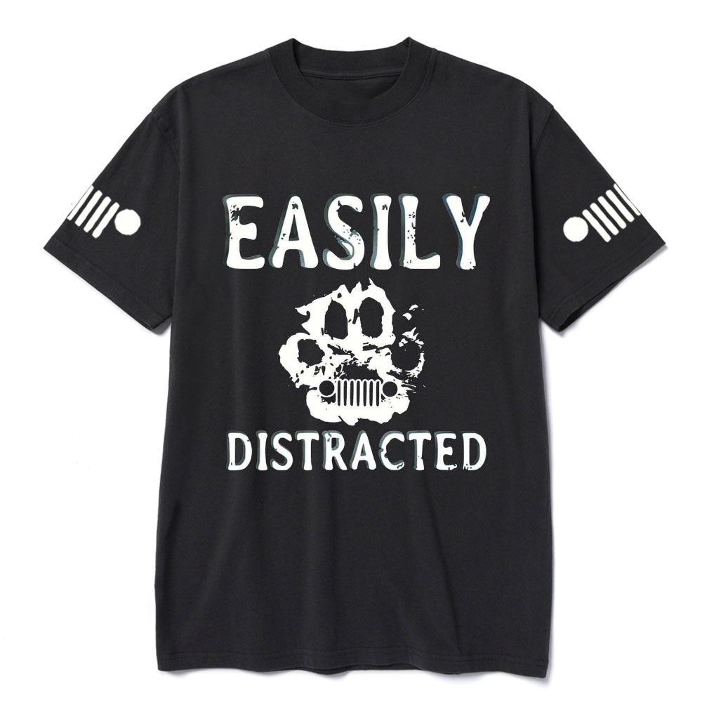 Easily Distracted Jp Paw Pet Lover T-Shirt