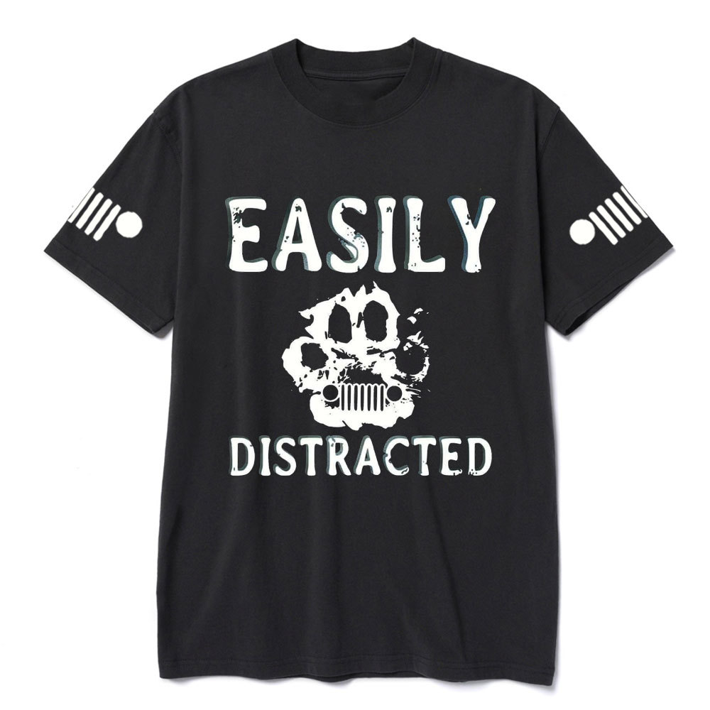 Easily Distracted Jp Paw Pet Lover T-Shirt