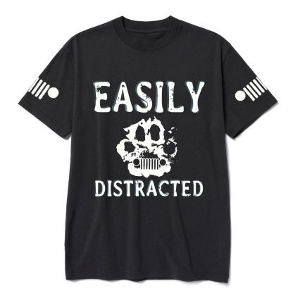 Easily Distracted Jp Paw Pet Lover T-Shirt