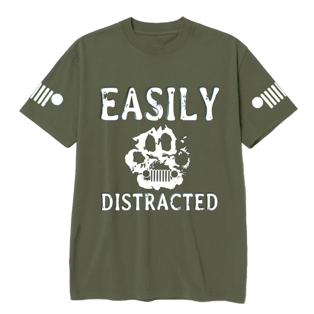 Easily Distracted Jp Paw Pet Lover T-Shirt