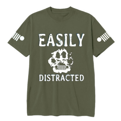 Easily Distracted Jp Paw Pet Lover T-Shirt