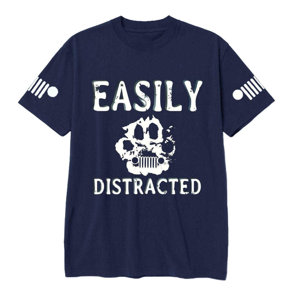 Easily Distracted Jp Paw Pet Lover T-Shirt
