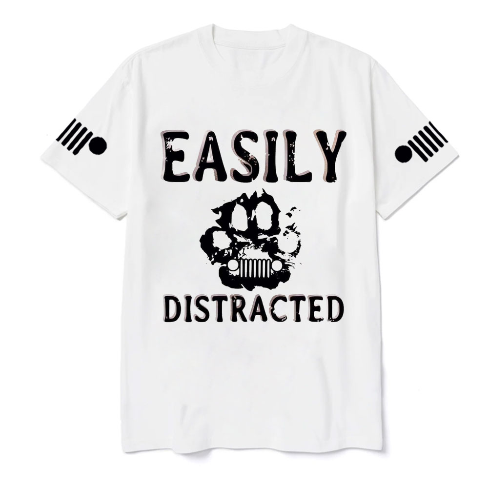 Easily Distracted Jp Paw Pet Lover T-Shirt