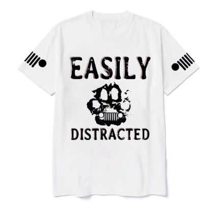 Easily Distracted Jp Paw Pet Lover T-Shirt