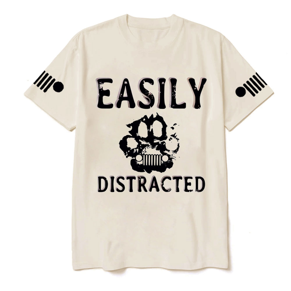 Easily Distracted Jp Paw Pet Lover T-Shirt