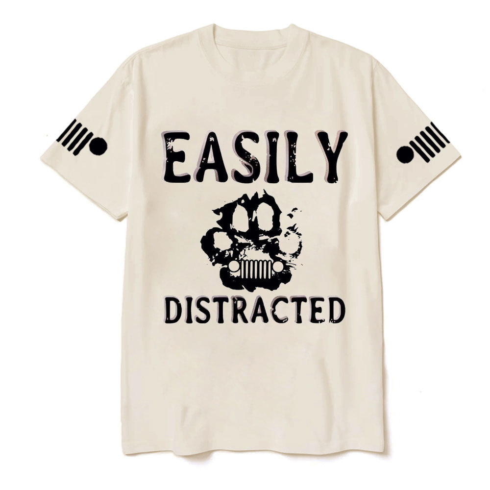 Easily Distracted Jp Paw Pet Lover T-Shirt