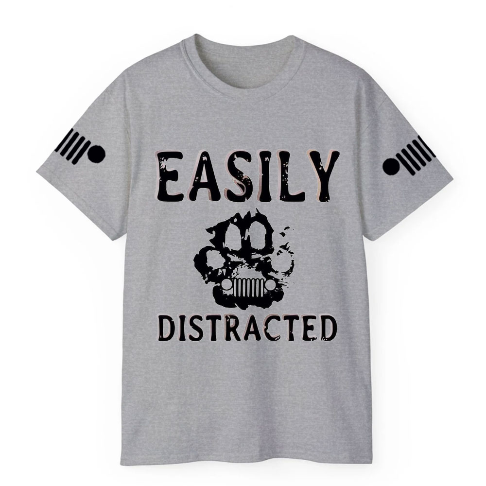 Easily Distracted Jp Paw Pet Lover T-Shirt